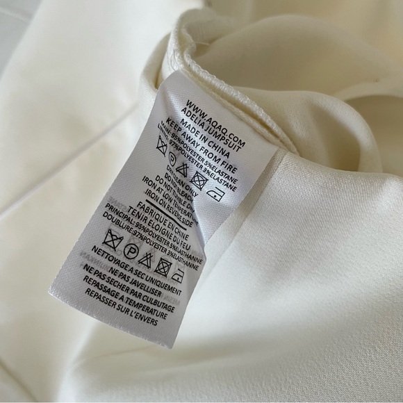 AQ/AQ Adelia White Jumpsuit Asymmetric Strapless Jumpsuit Size 8 - Picture 9 of 12